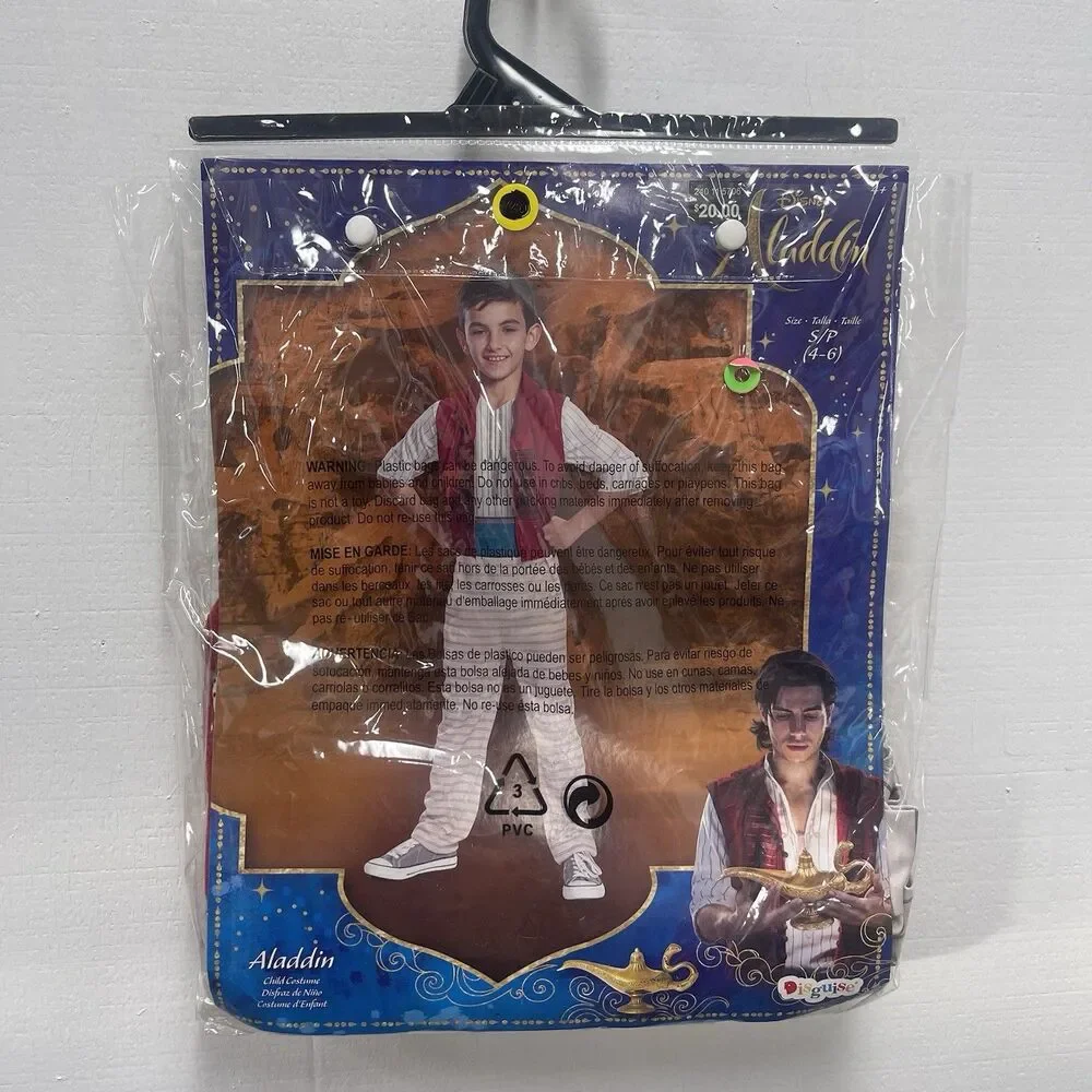NEW Disney Aladdin Small Live Action Movie Child Boys Costume by Disguise Inc